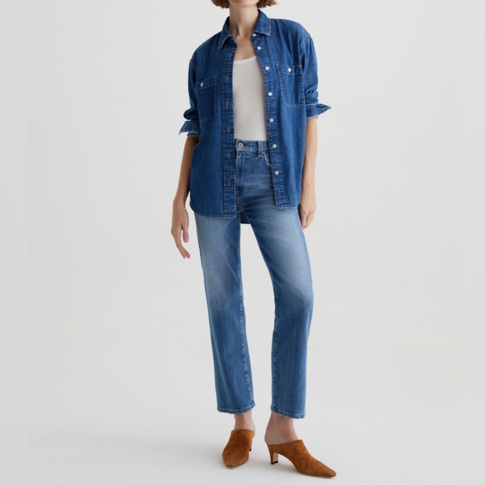 AG Jeans Brinley Mid-Rise Straight - Iris - Picture 2 of 8